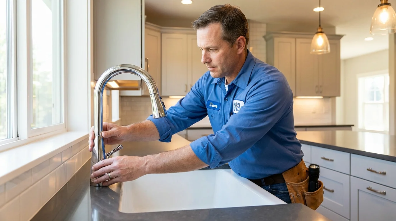 Kitchen faucet installation by Johns Plumbing LLC in Hometown
