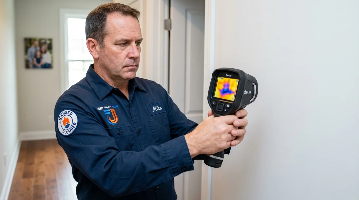Thermal imaging leak detection by Johns Plumbing LLC in Hometown